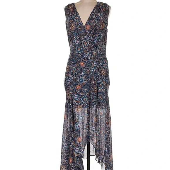 Veronica Beard Navy Floral High Low Dress - Picture 1 of 7